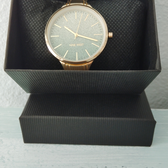 Nine West Gold and green speckled dial Woman's Watch - Picture 2 of 2